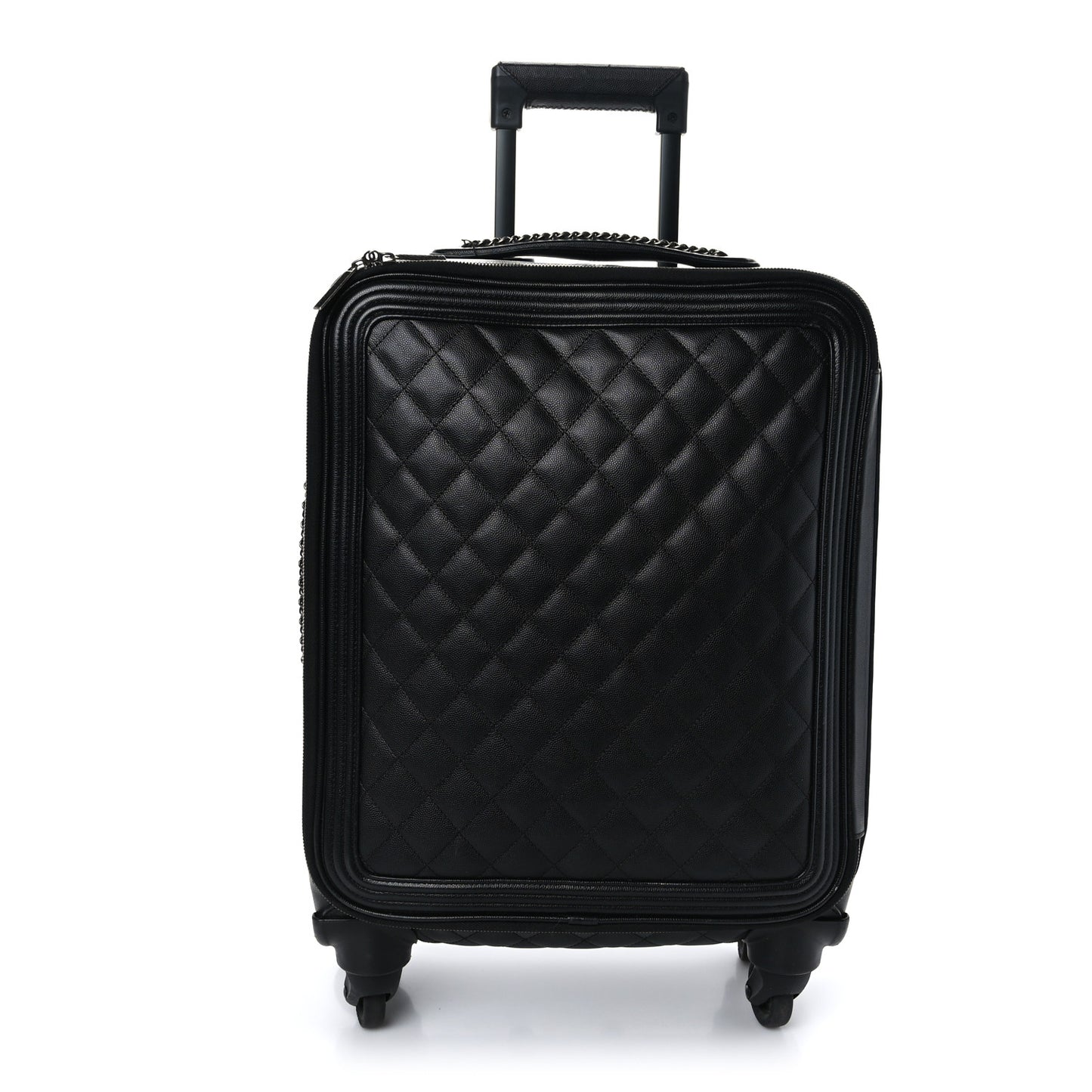 Caviar Quilted Coco Case Trolley Black