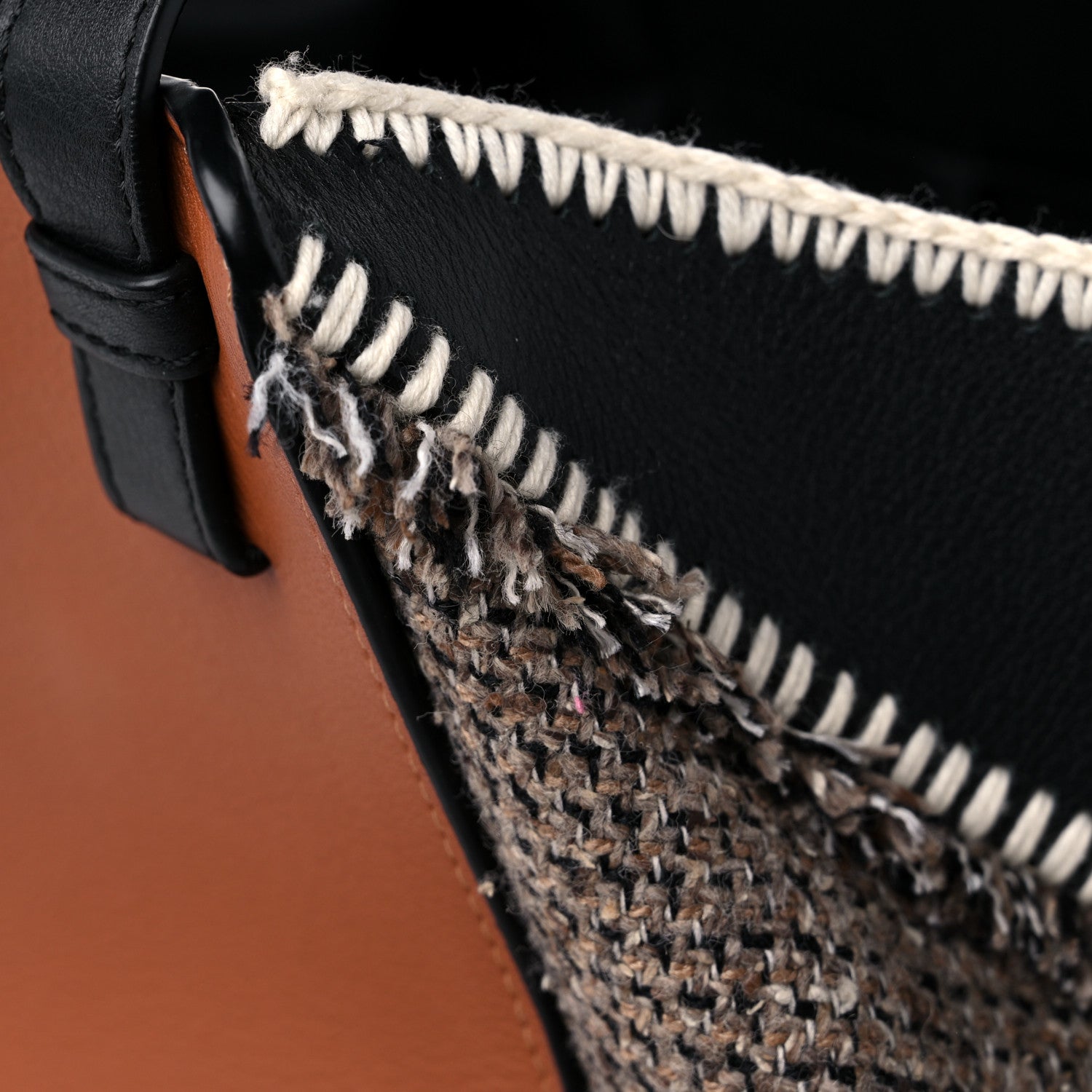 Loewe Calfskin Tweed Small Hammock Shoulder Bag Tan Black 13 of 14