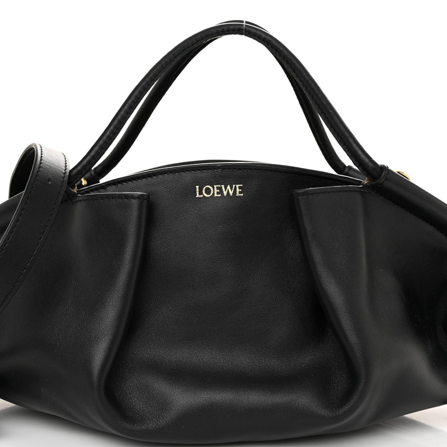 Shiny Nappa Calfskin Small Paseo Bag Black