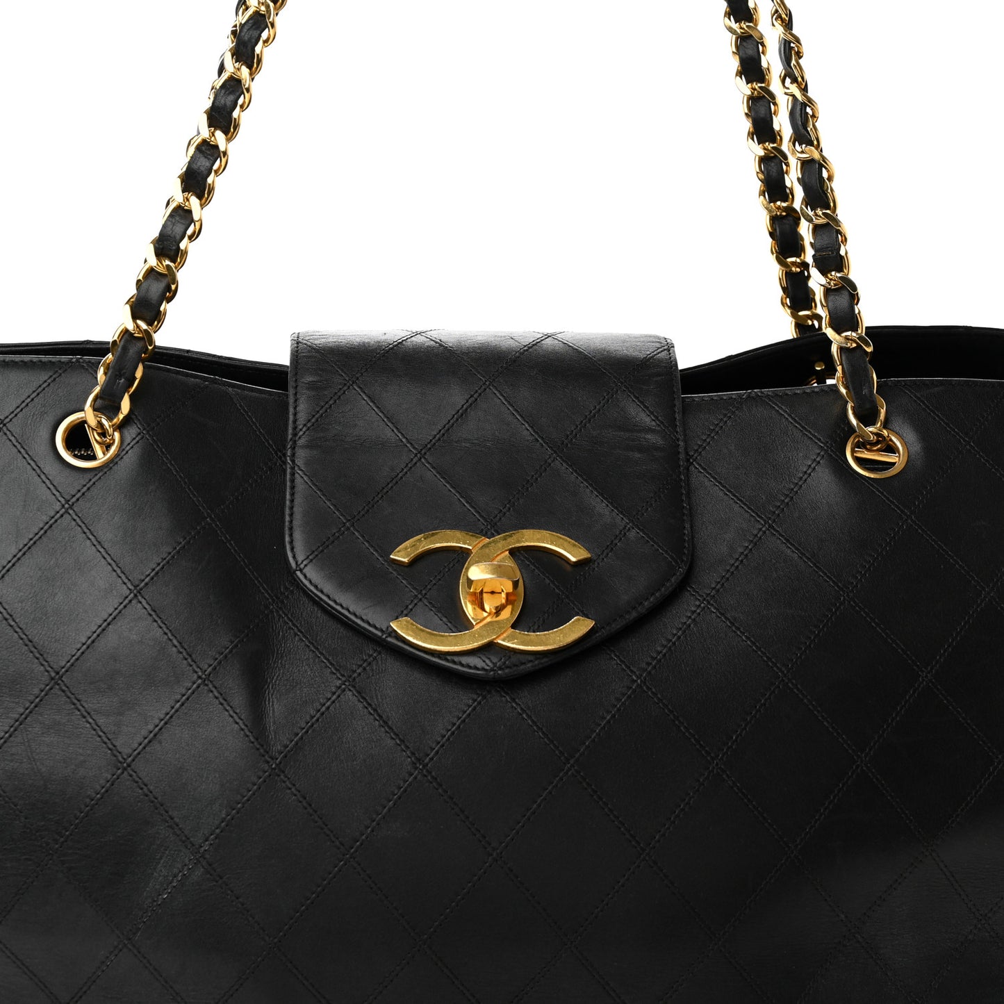 Calfskin Stitched XL Weekender Black