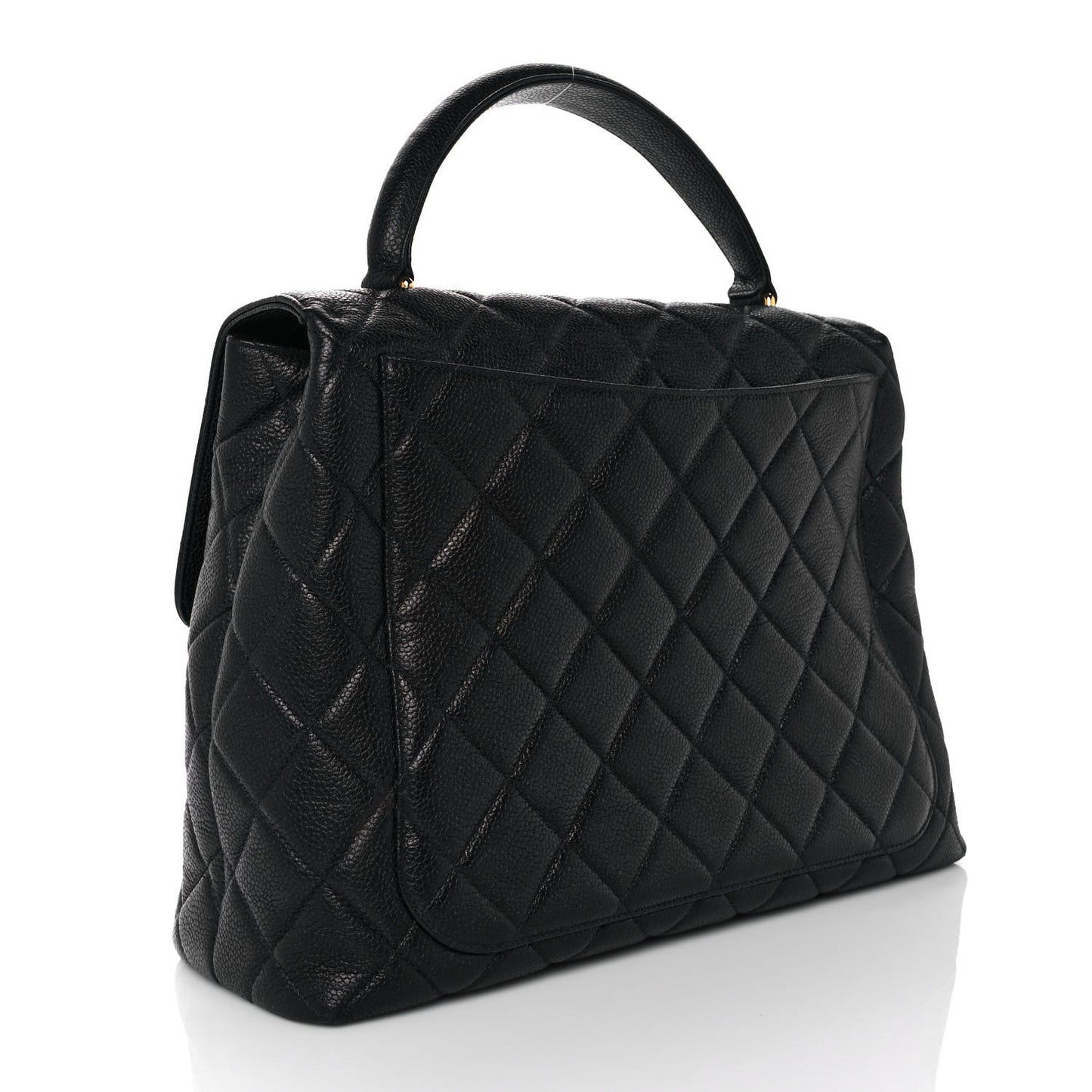 Caviar Quilted Jumbo Kelly Flap Black
