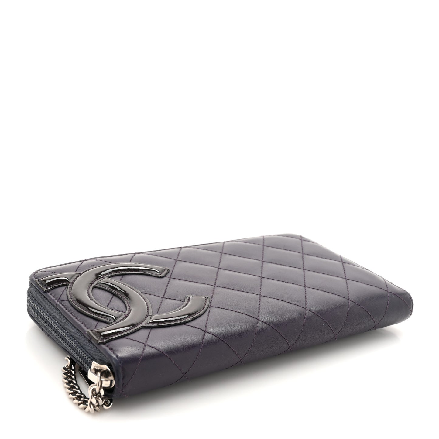 Calfskin Cambon Zip Around Organizer Wallet Purple