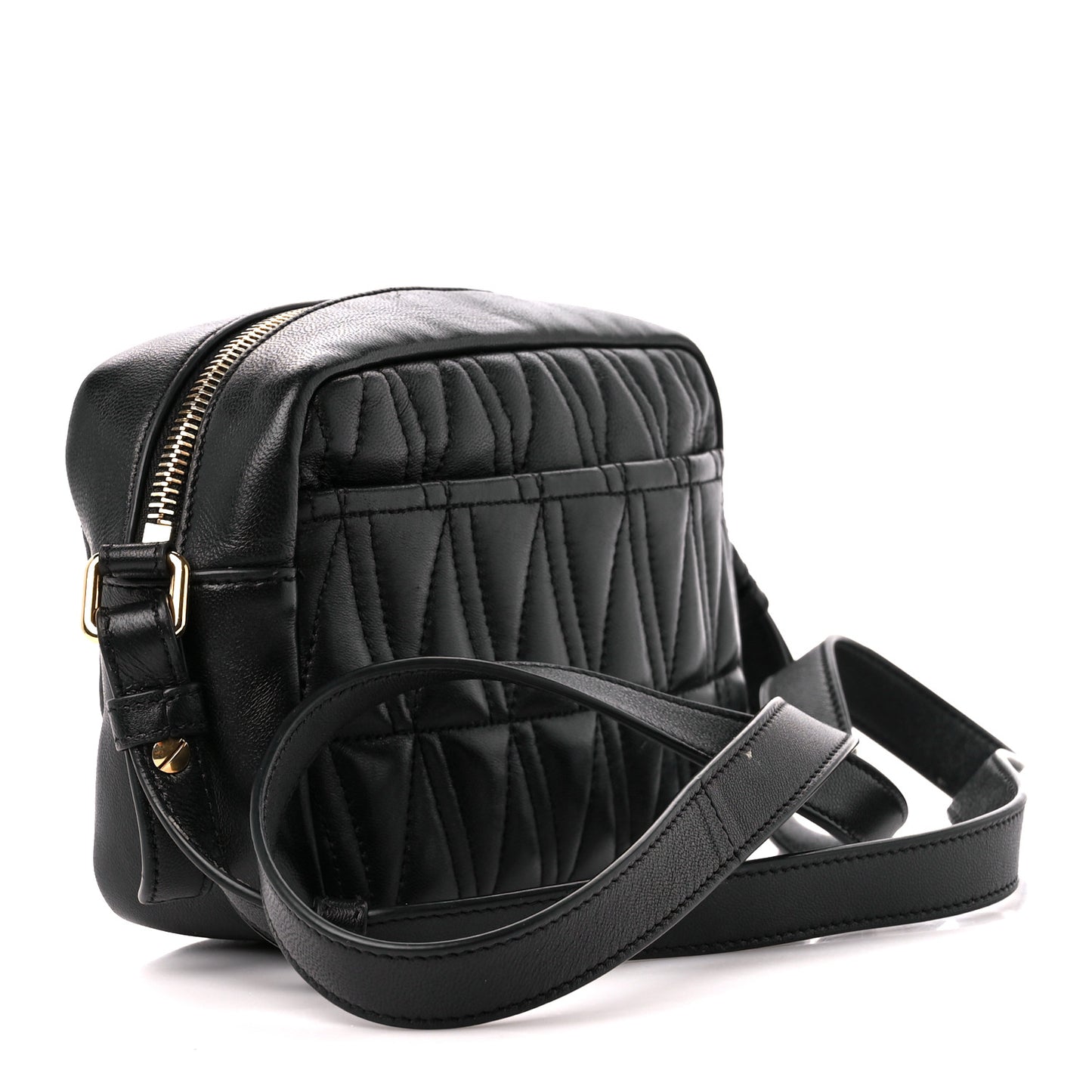 Nappa Quilted Virtus Shoulder Bag Black
