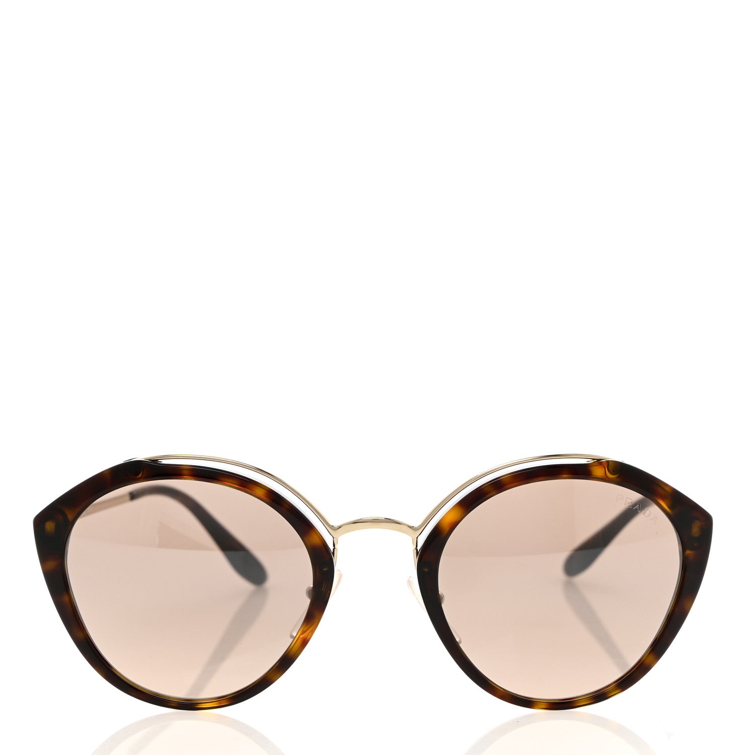 Prada Acetate Round Sunglasses SPR 18U Tortoise 2 of 8