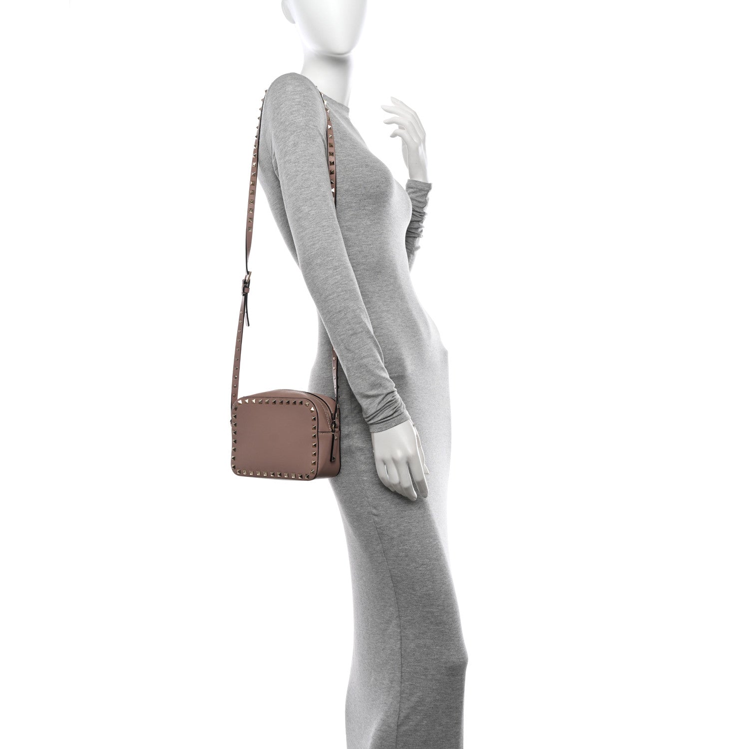 Valentino Garavani Calfskin Rockstud Camera Crossbody Bag Poudre 2 of 11