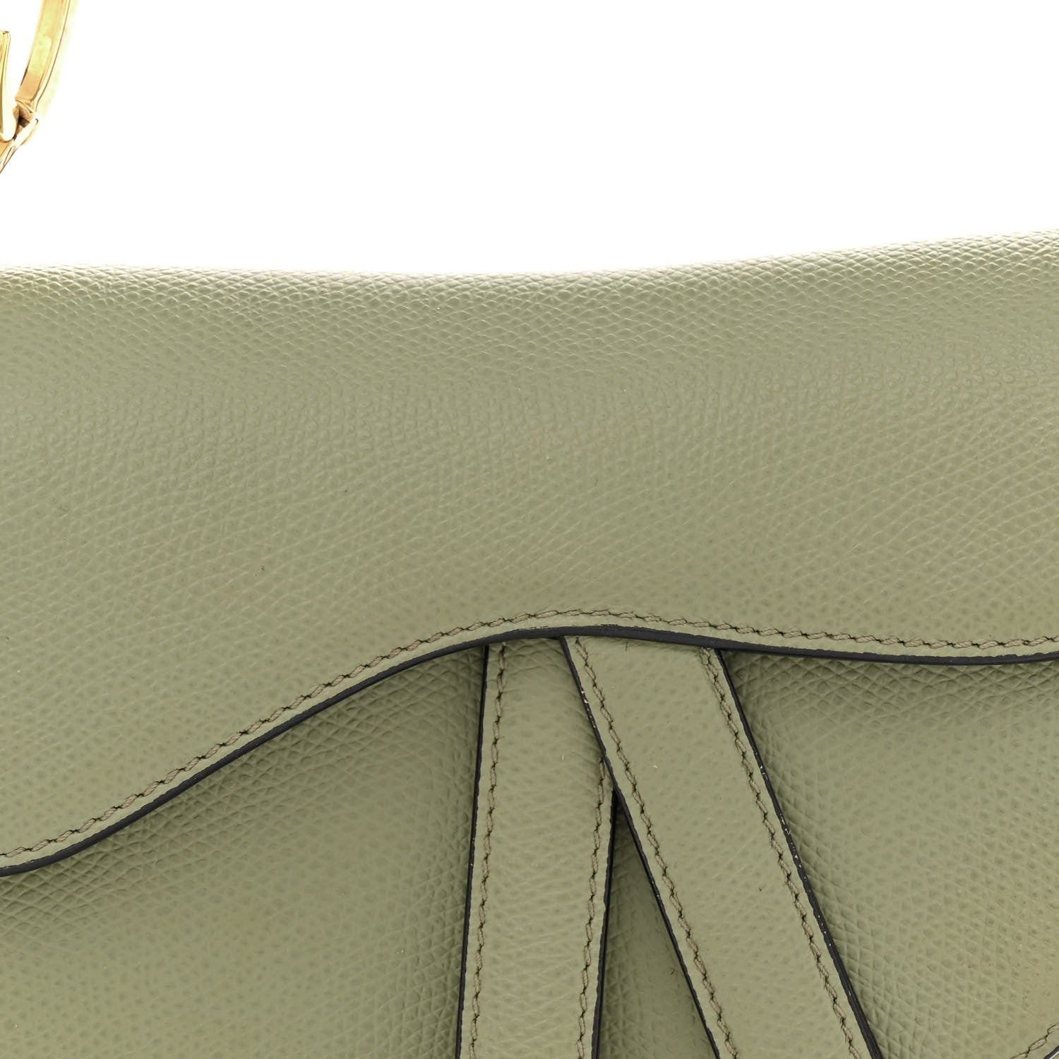 Christian Dior Grained Calfskin Mini Saddle Bag Sage Green 8 of 16