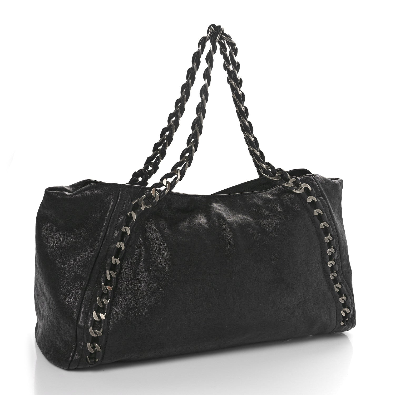 Chanel Glazed Calfskin East West Modern Chain Tote Black 3 of 9