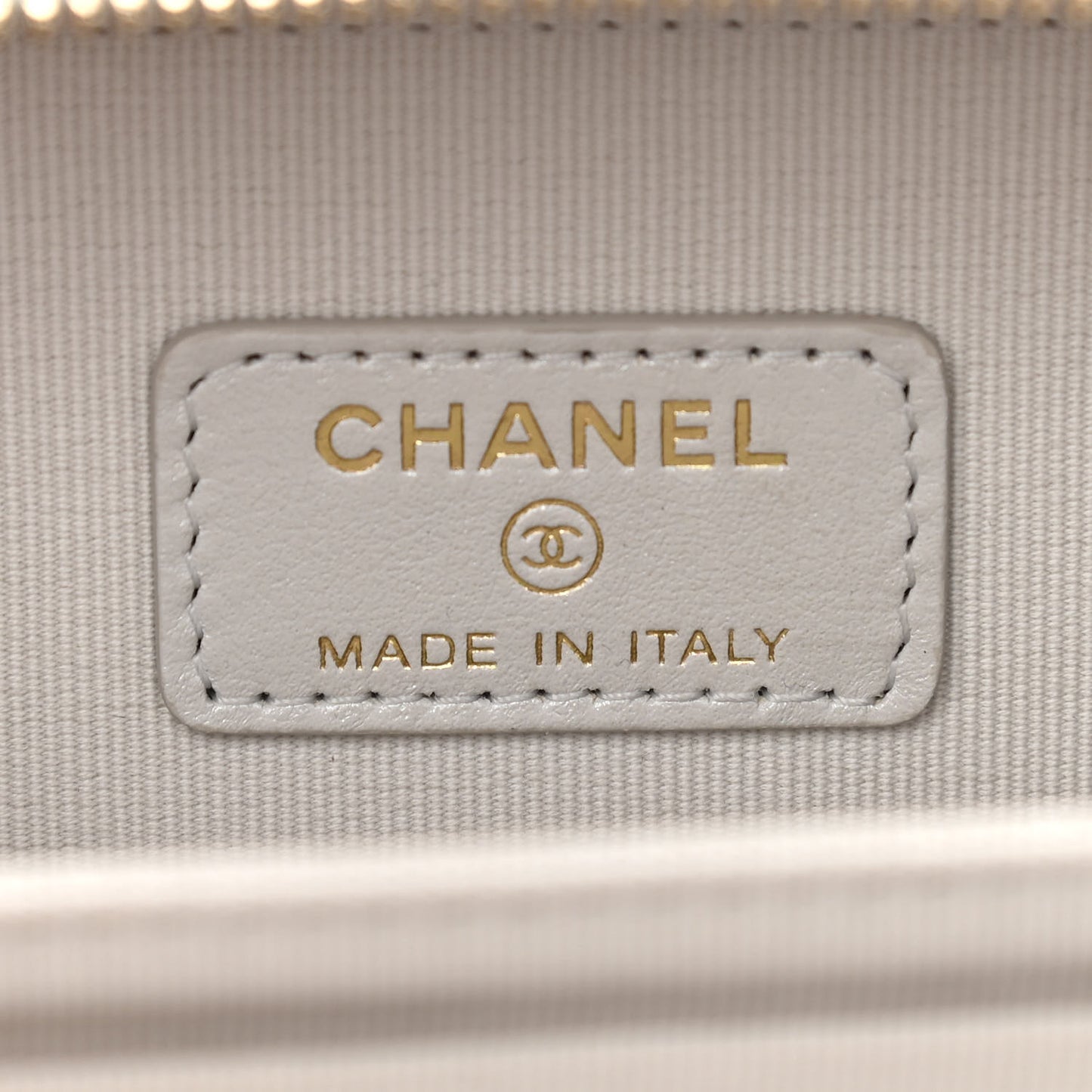 Metallic Lambskin Quilted Top Handle Vanity Case Silver