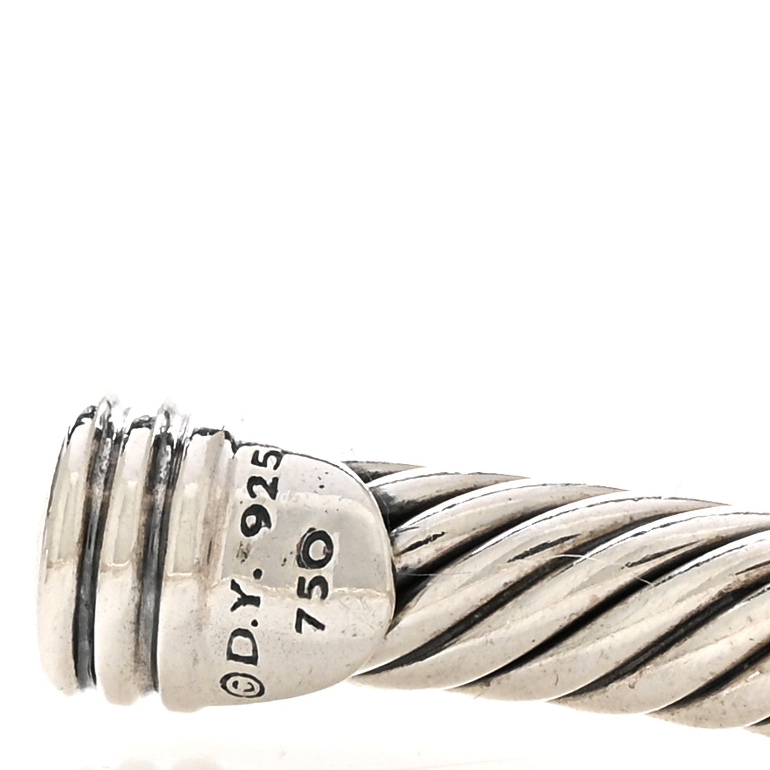 David Yurman Sterling Silver 18K Yellow Gold Amethyst Turquoise 4mm Renaissance Bracelet 3 of 3