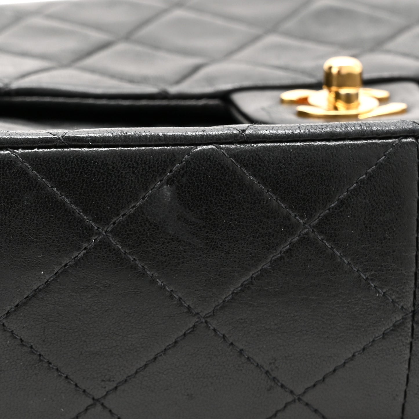 Lambskin Mini Square Flap Black
