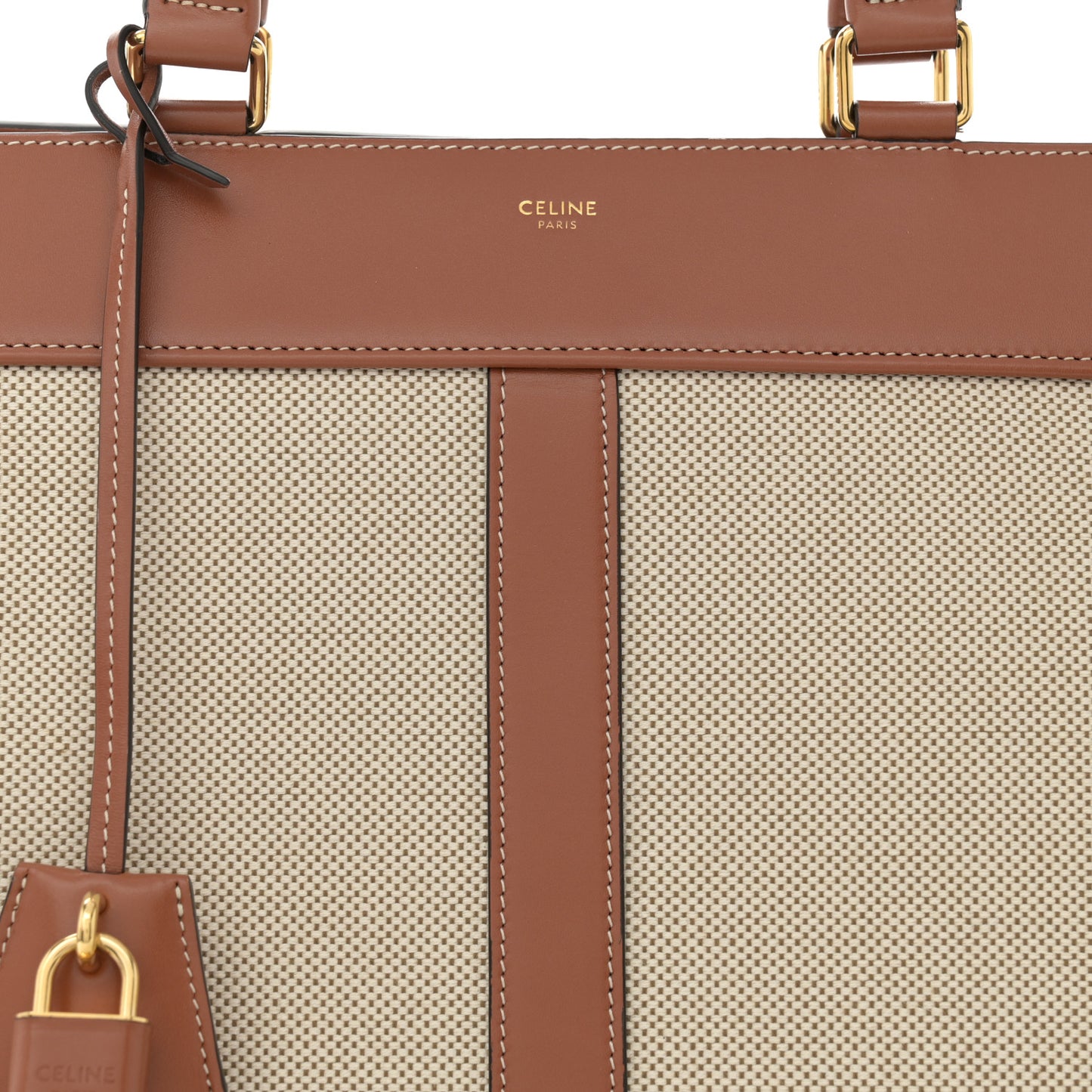 Grained Calfskin Medium Cabas De France Natural Tan