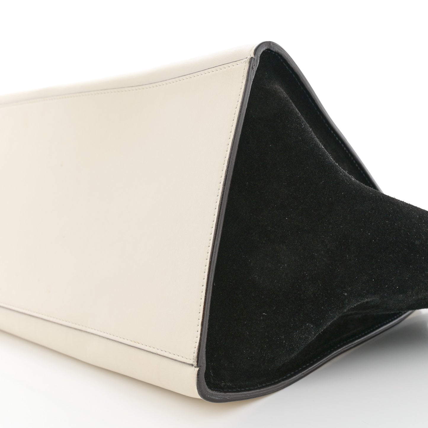Calfskin Suede Whipsnake Medium Trapeze Black White