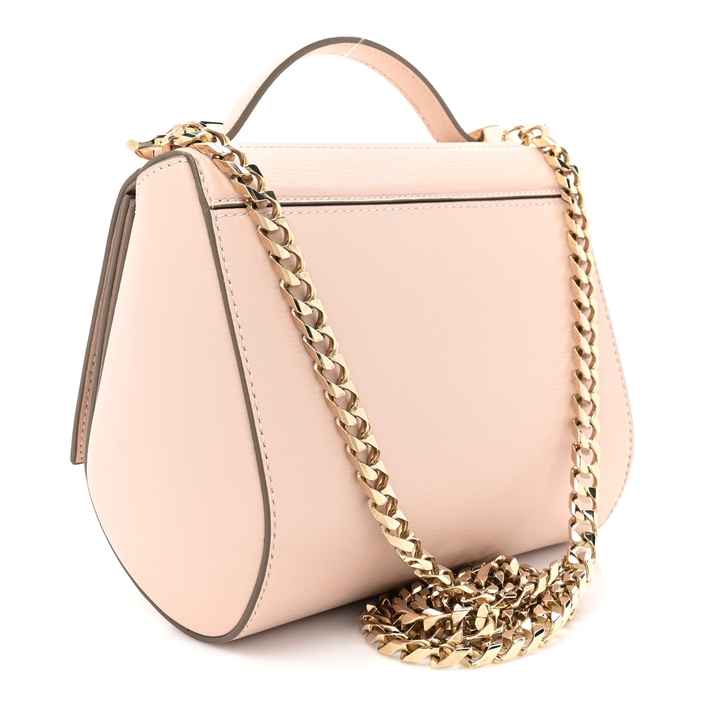 Textured Calfskin Mini Pandora Box Chain Crossbody Bag Powder Pink