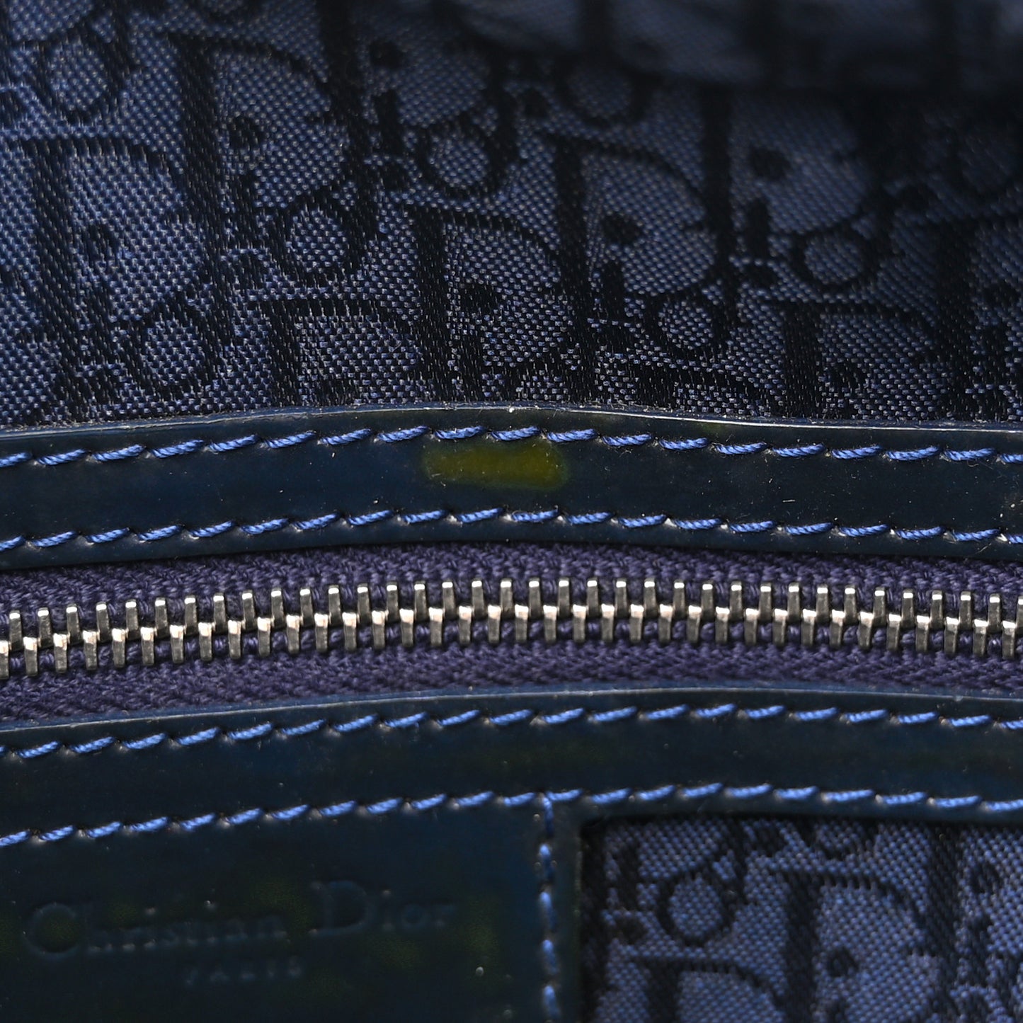 Patent Cannage Large Lady Dior Navy Blue