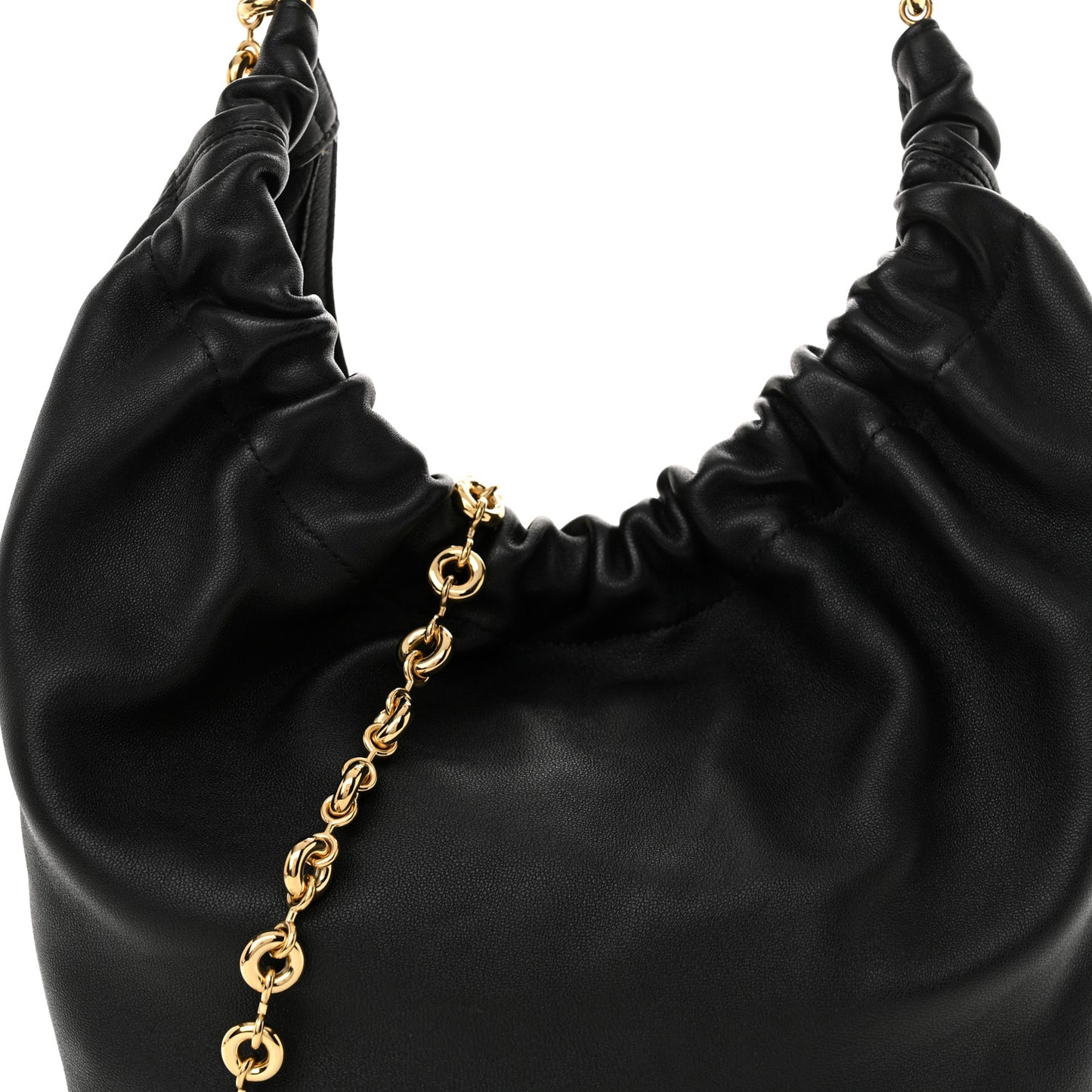 Buttery Nappa Lambskin Small Squeeze Bag Black