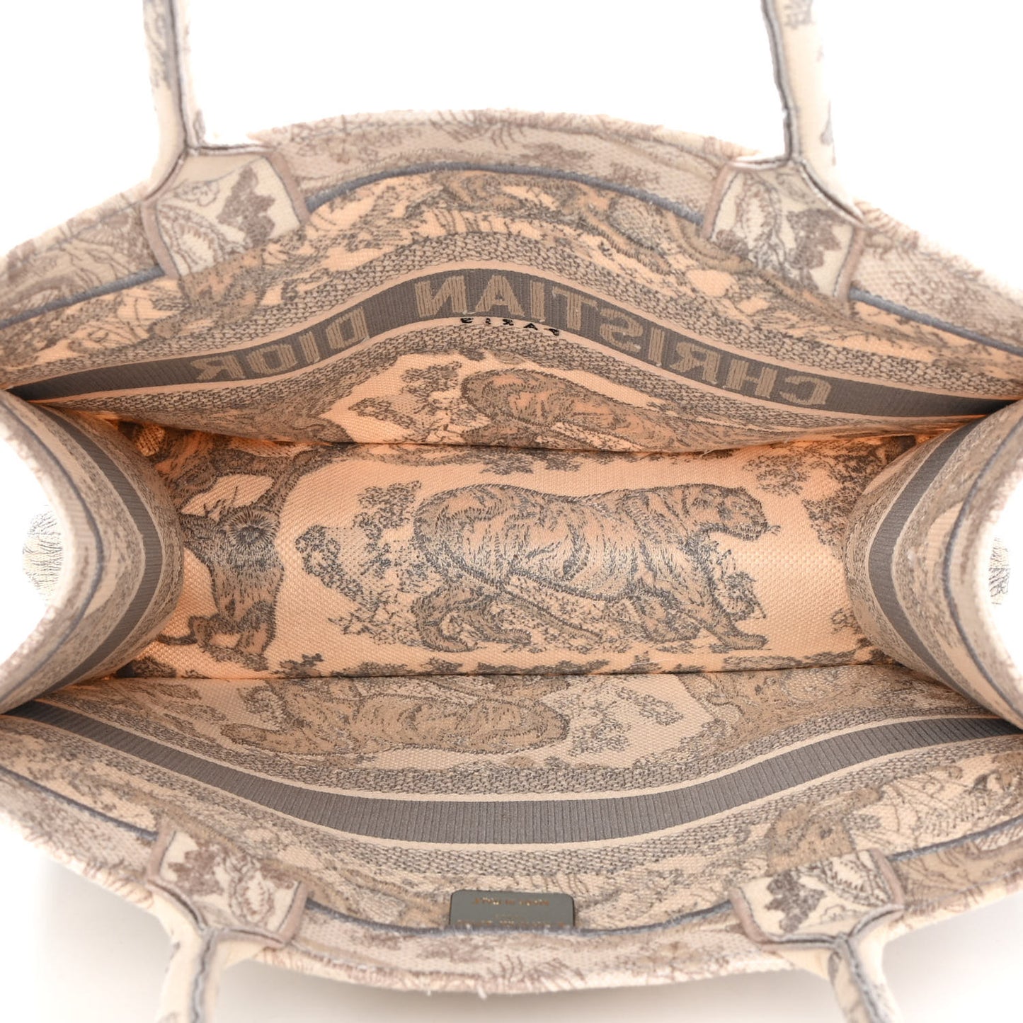 Canvas Embroidered Medium Dioriviera Toile De Jouy Book Tote Gray