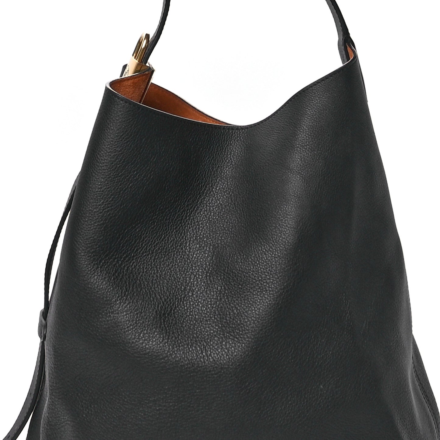 Grained Calfskin Low Key Hobo MM Black