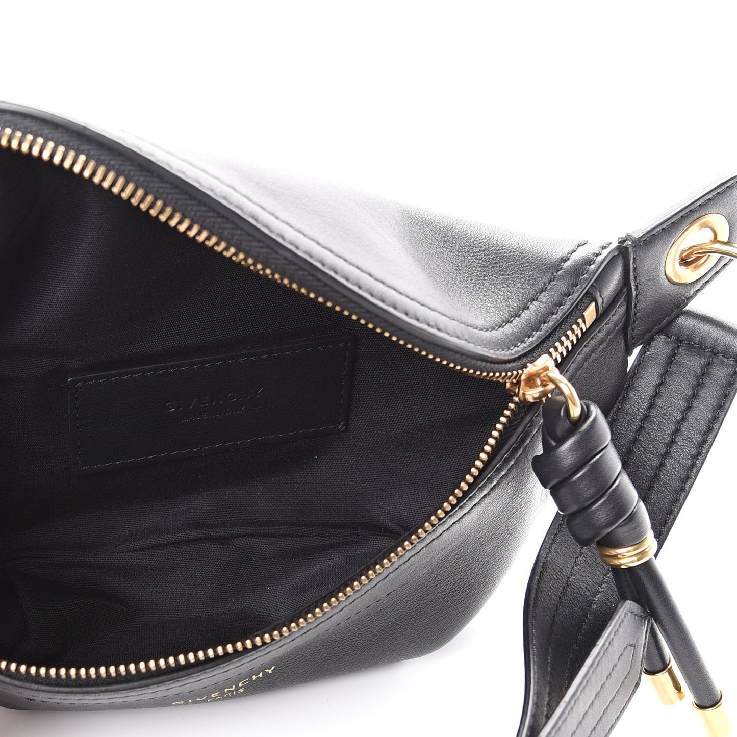 Calfskin Mini Whip Belt Bag Black