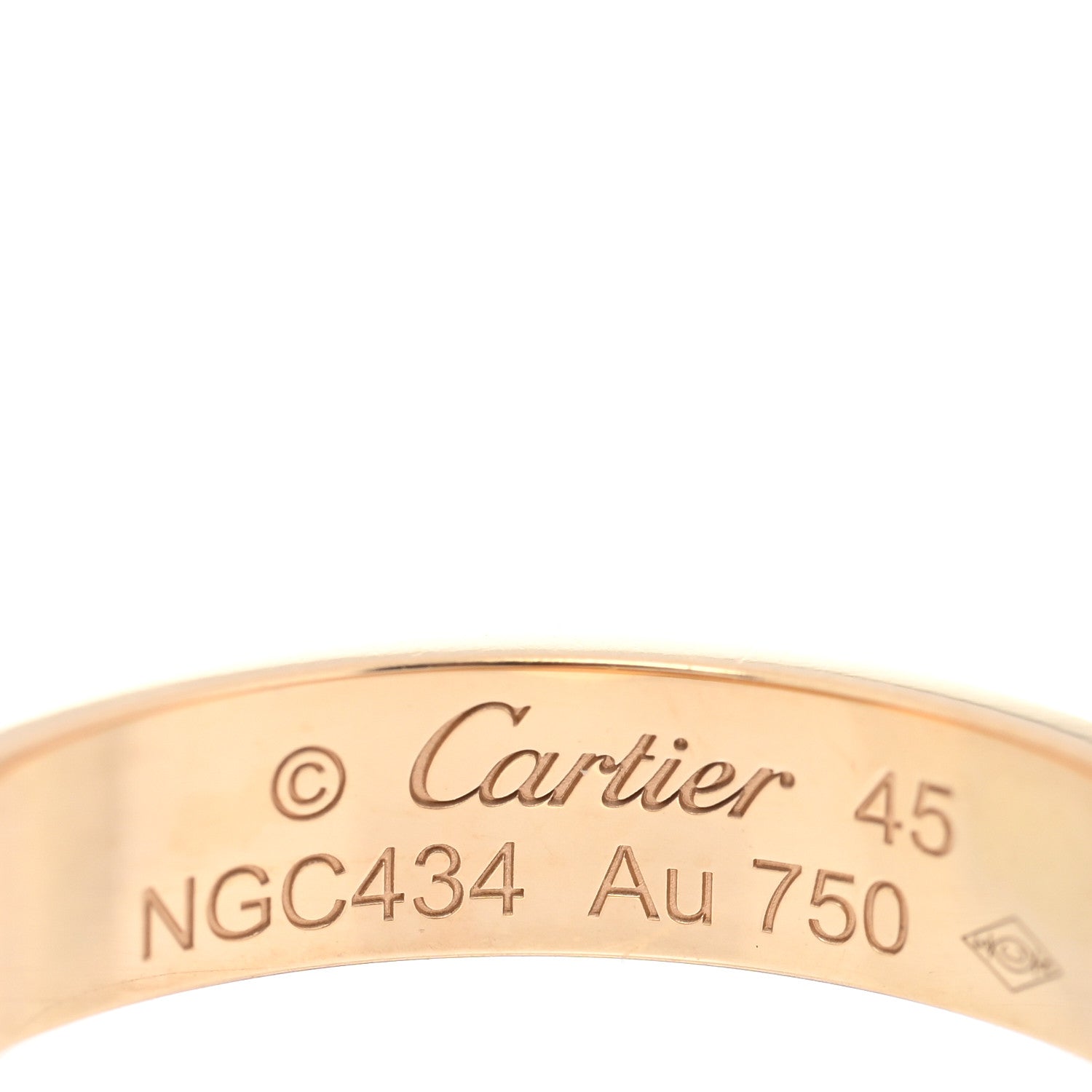 Cartier 18K Yellow Gold 3.5mm LOVE Wedding Band Ring 45 3.25 4 of 5