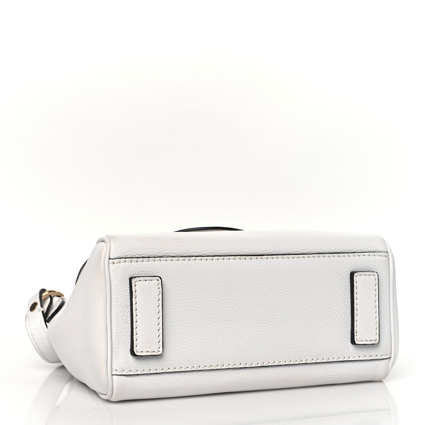 Grained Calfskin Small La Medusa Top Handle Bag White