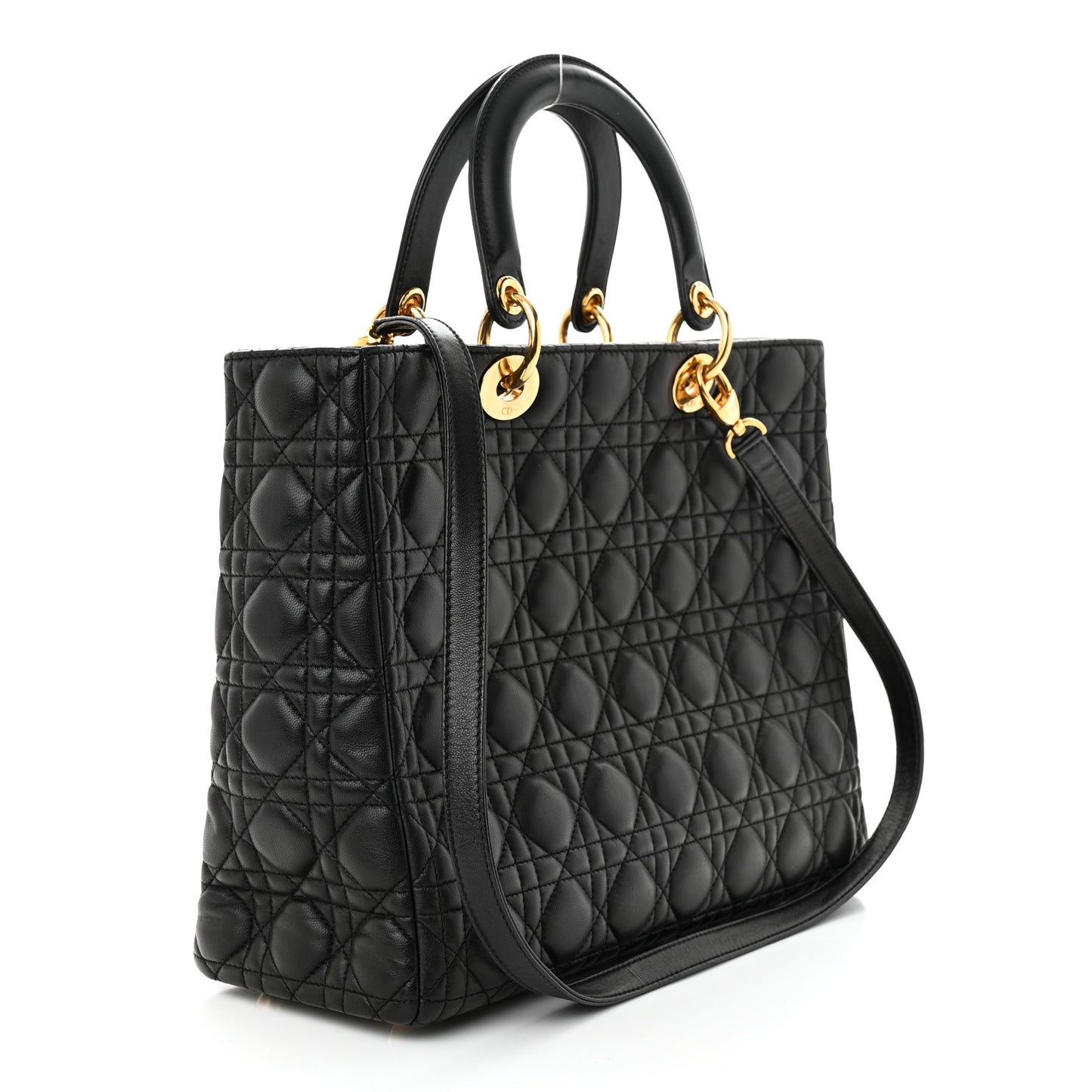 Lambskin Cannage Large Lady Dior Black