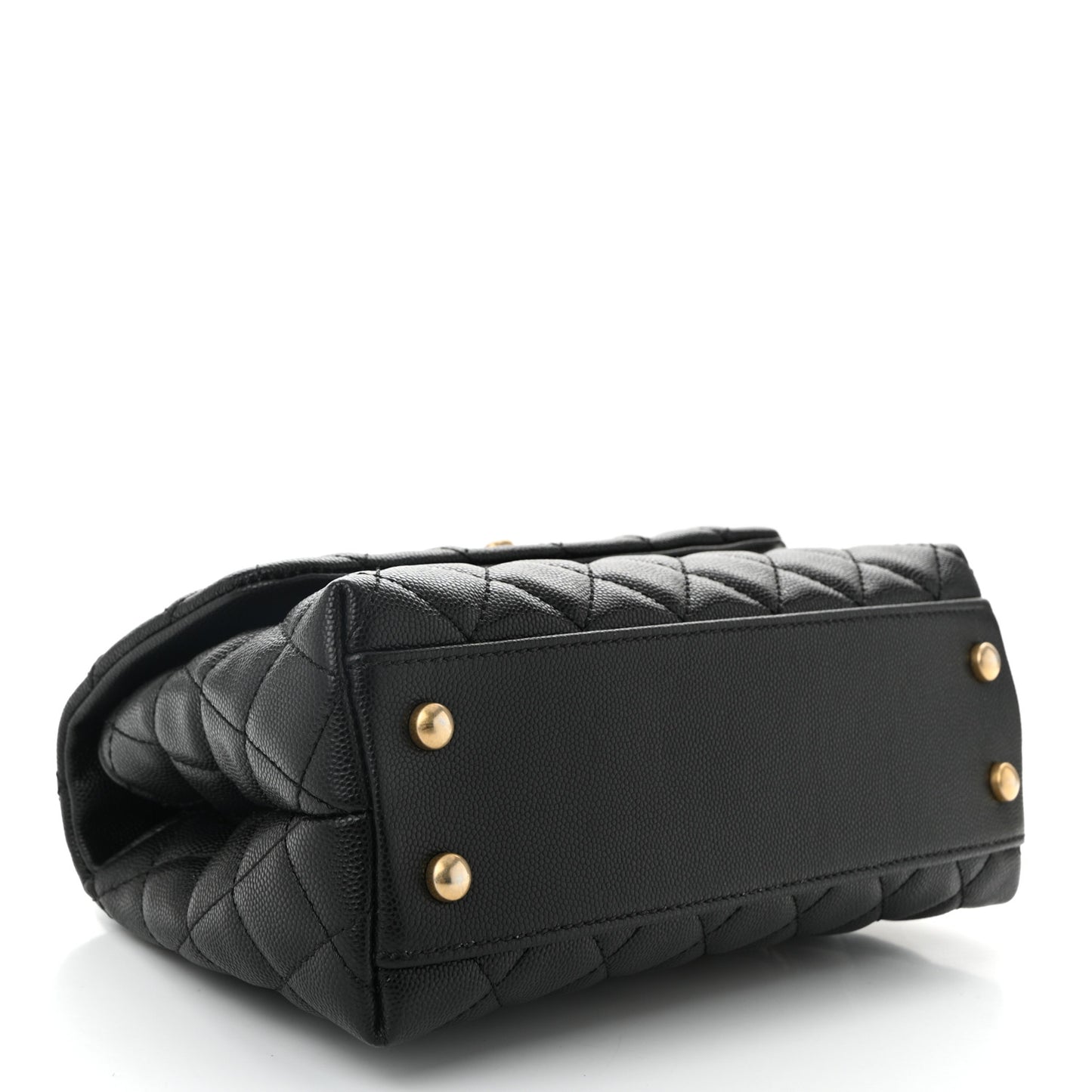 Caviar Quilted Mini Coco Handle Flap Black