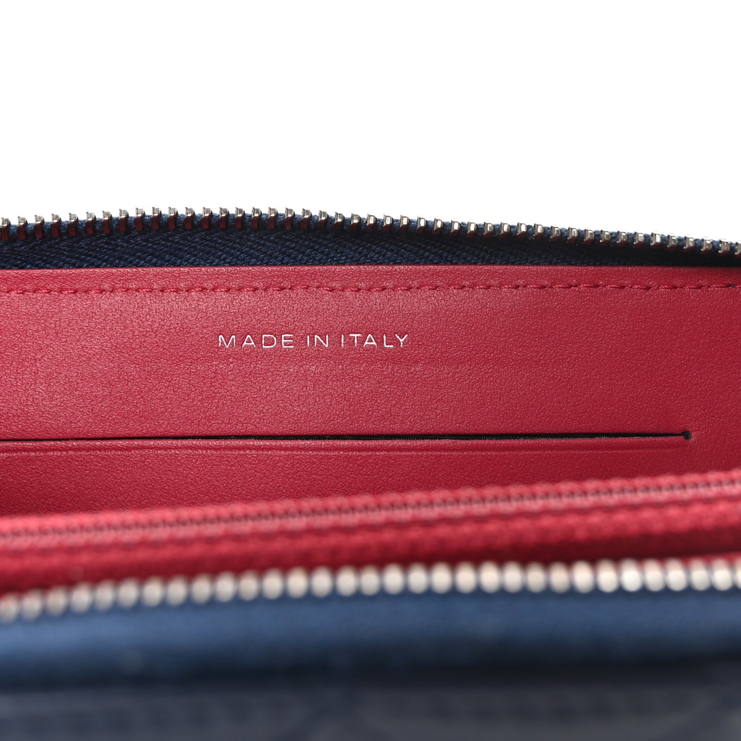 Aged Calfskin Quilted Small Gabrielle Zip Around Wallet Blue Black