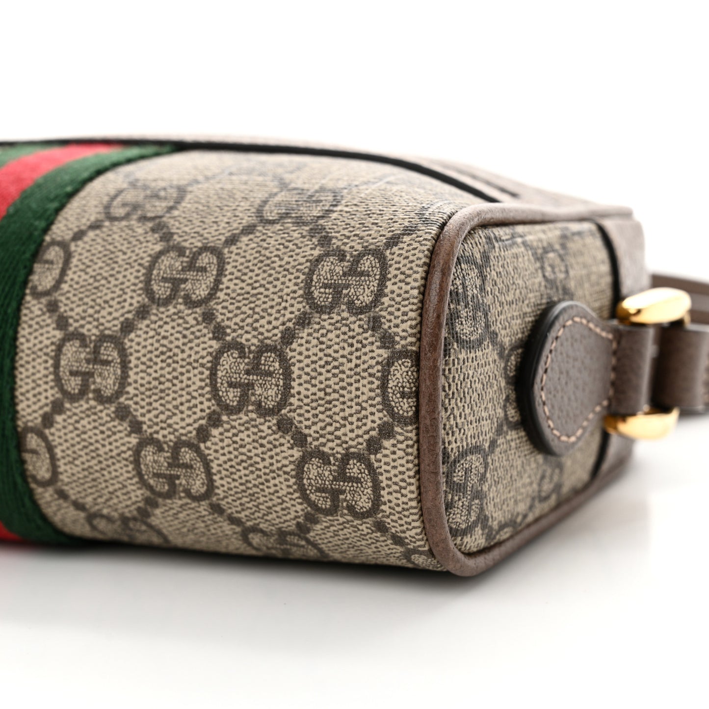 GG Supreme Monogram Web Mini Ophidia Shoulder Bag Brown