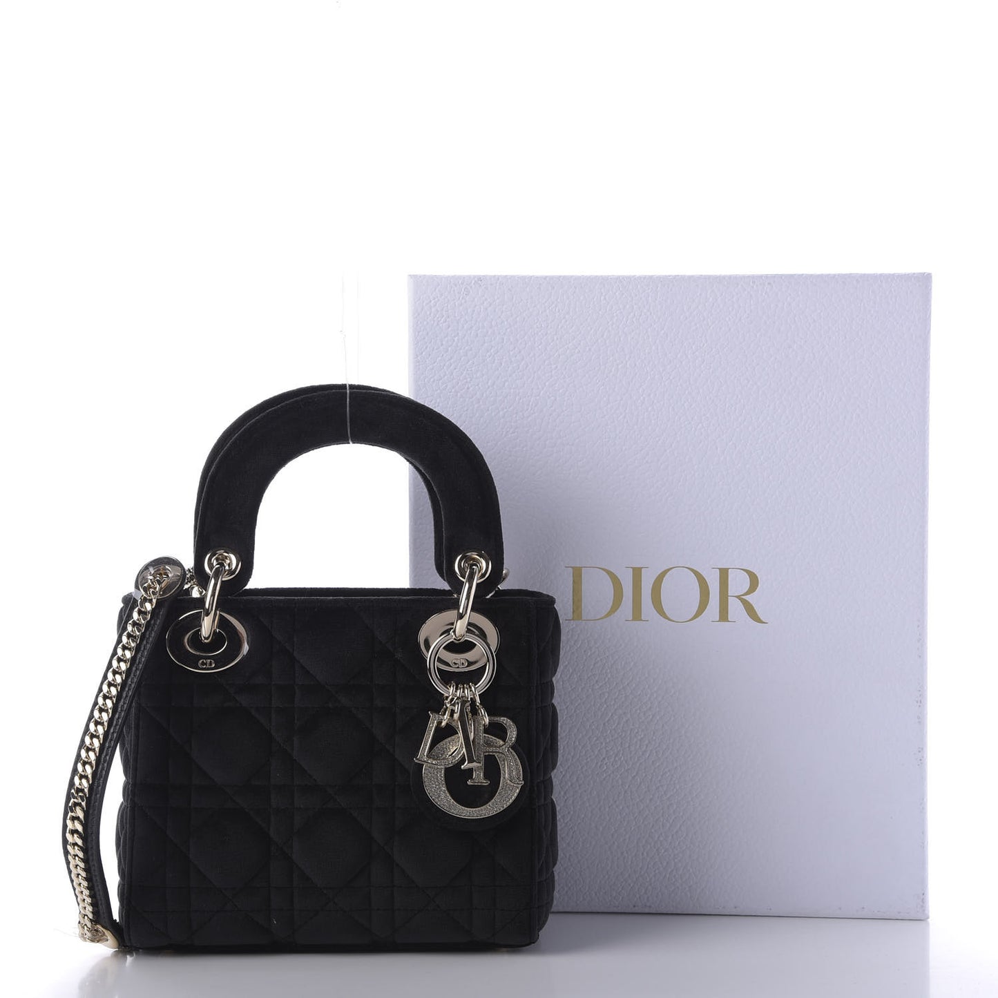 Velvet Mini Lady Dior Black