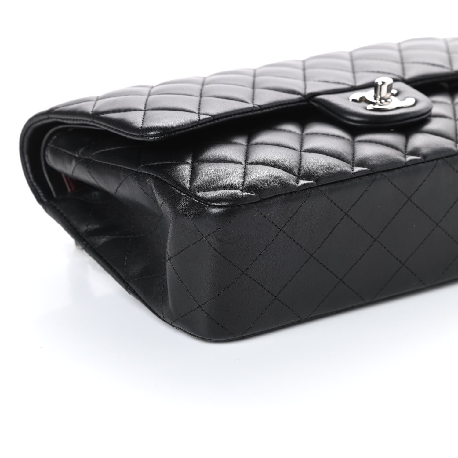 Chanel Lambskin Quilted Medium Double Flap Black 9 of 10