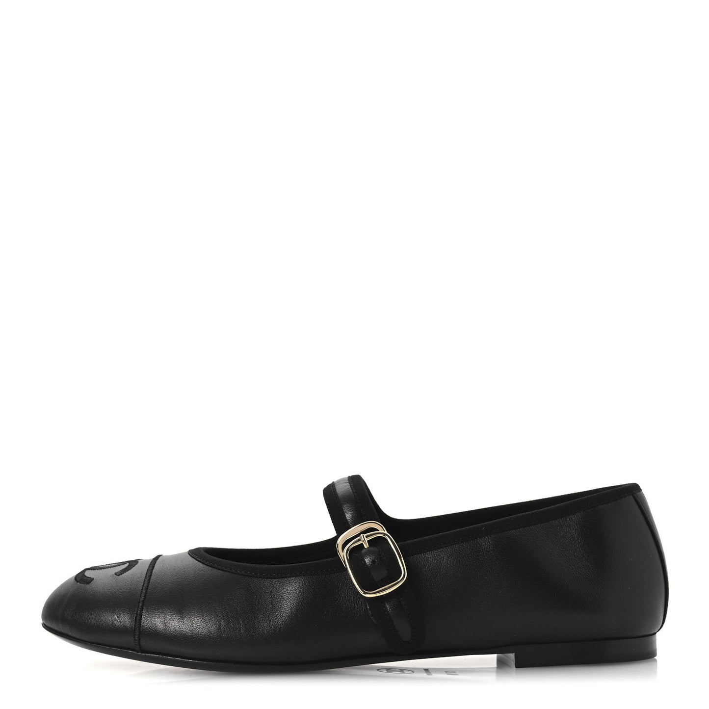 Lambskin Mary Jane Flats 37.5 Black