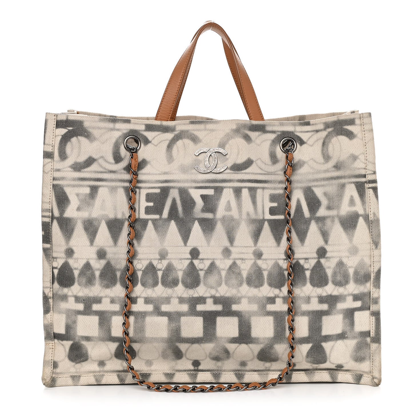 Canvas Large Iliad Shopping Tote Beige