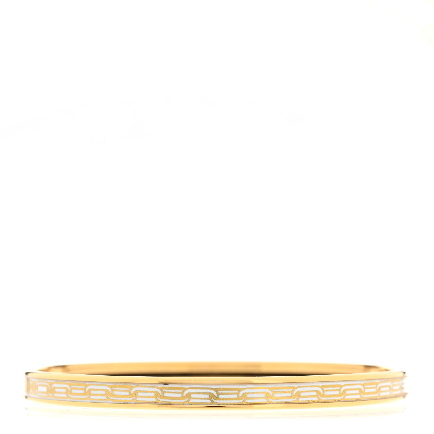 Hermes Enamel Printed Reaction En Chaines Extra Narrow Bracelet 70 White 1 of 5