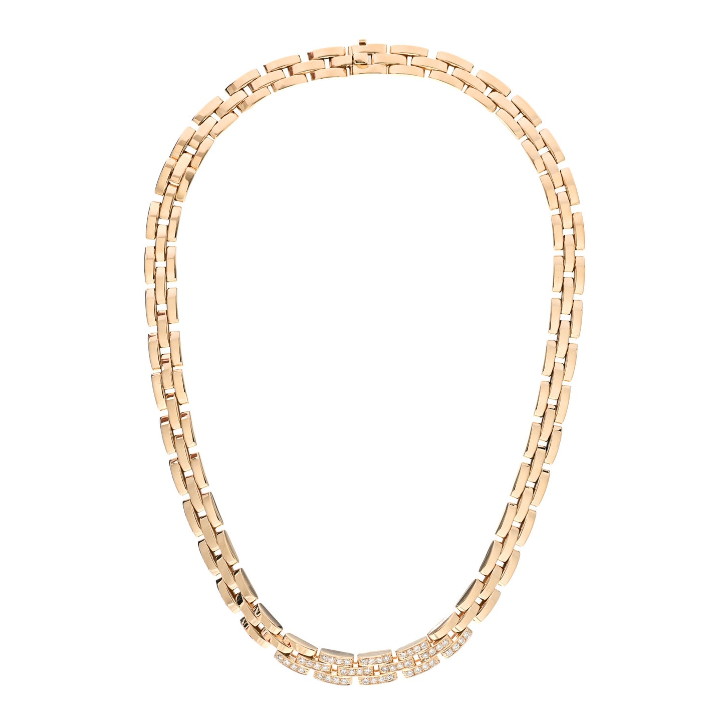 18K Yellow Gold Diamond Maillon Panthere Necklace