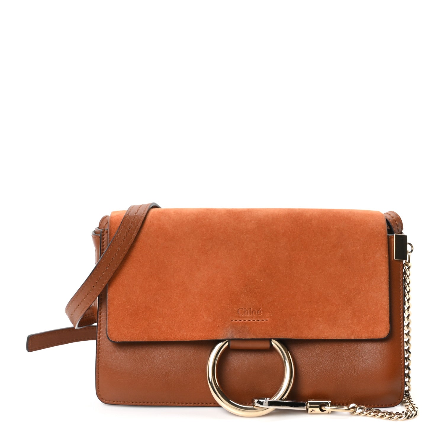 Chloé Small Suede And Calfskin Faye Crossbody Bag