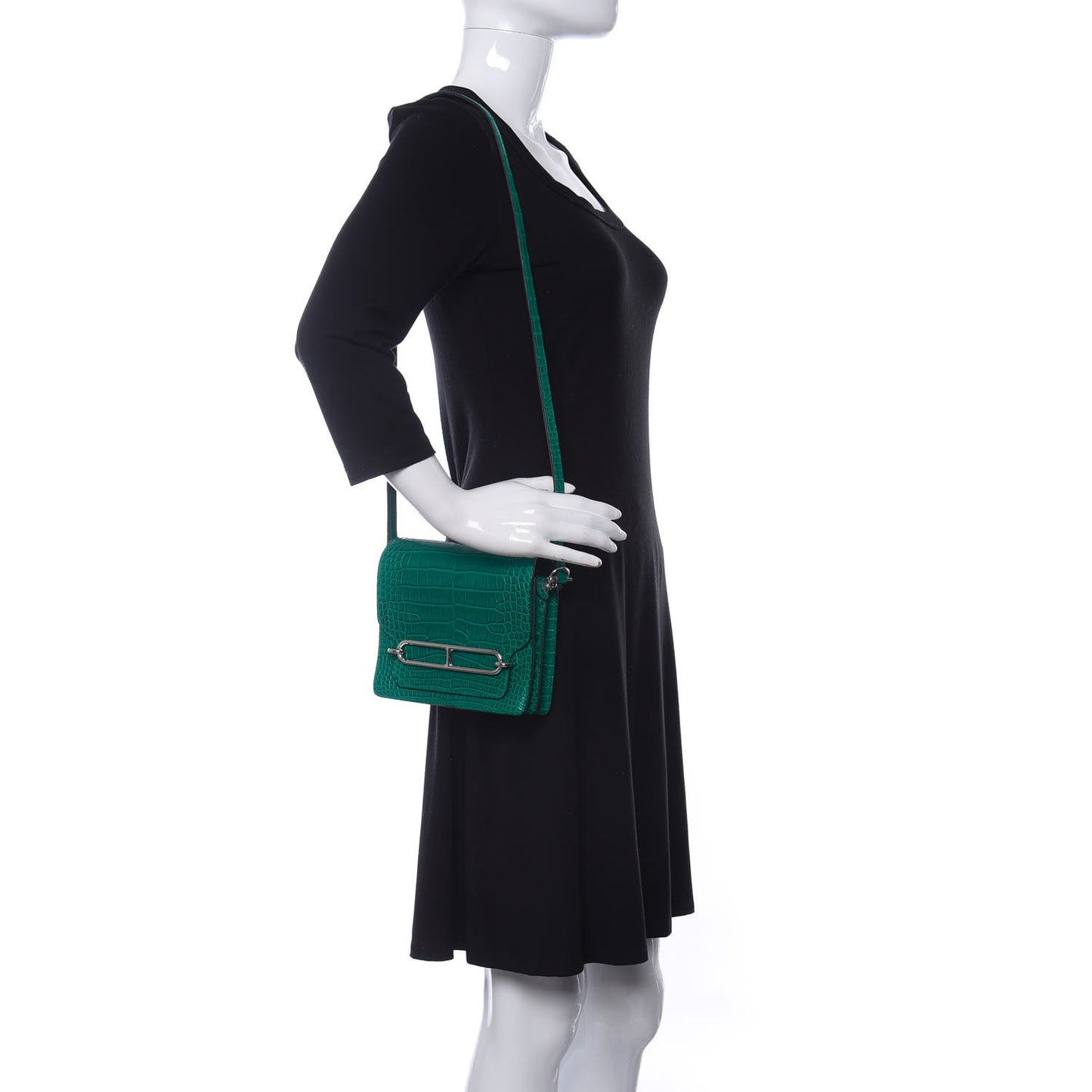 Matte Alligator Mini Sac Roulis Malachite