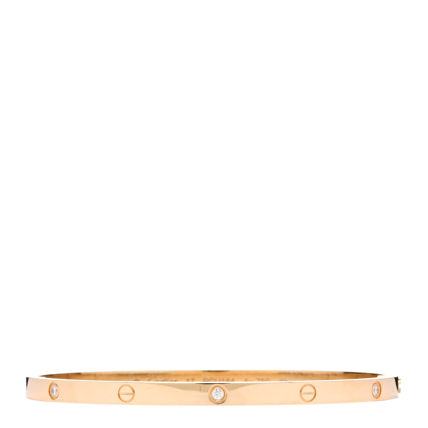 Cartier 18K Yellow Gold 6 Diamond Small LOVE Bracelet 17 2 of 5