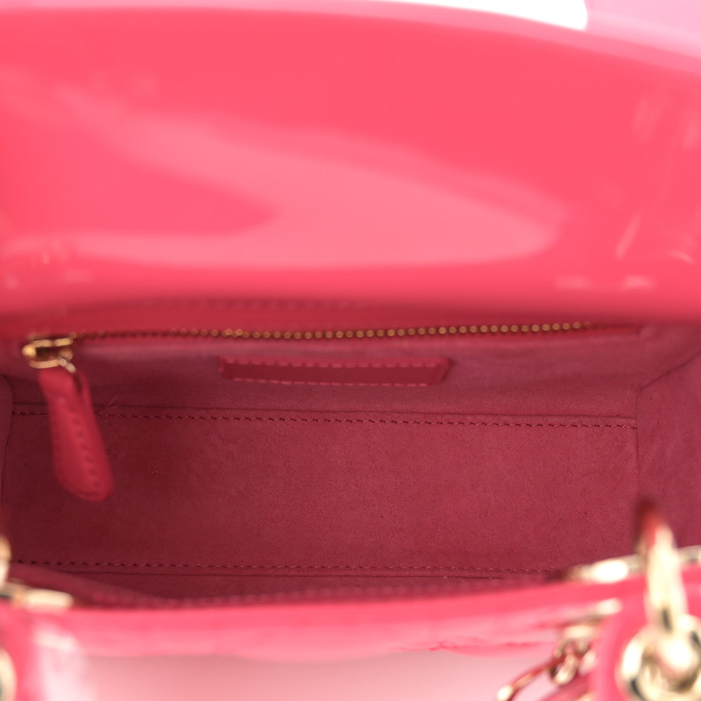 Patent Cannage Mini Lady Dior Pink