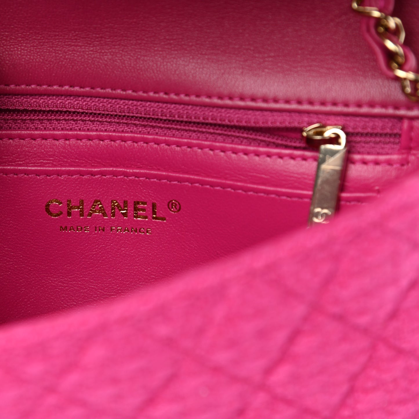 Cashmere Tweed Quilted Mini Rectangular Flap Fuchsia