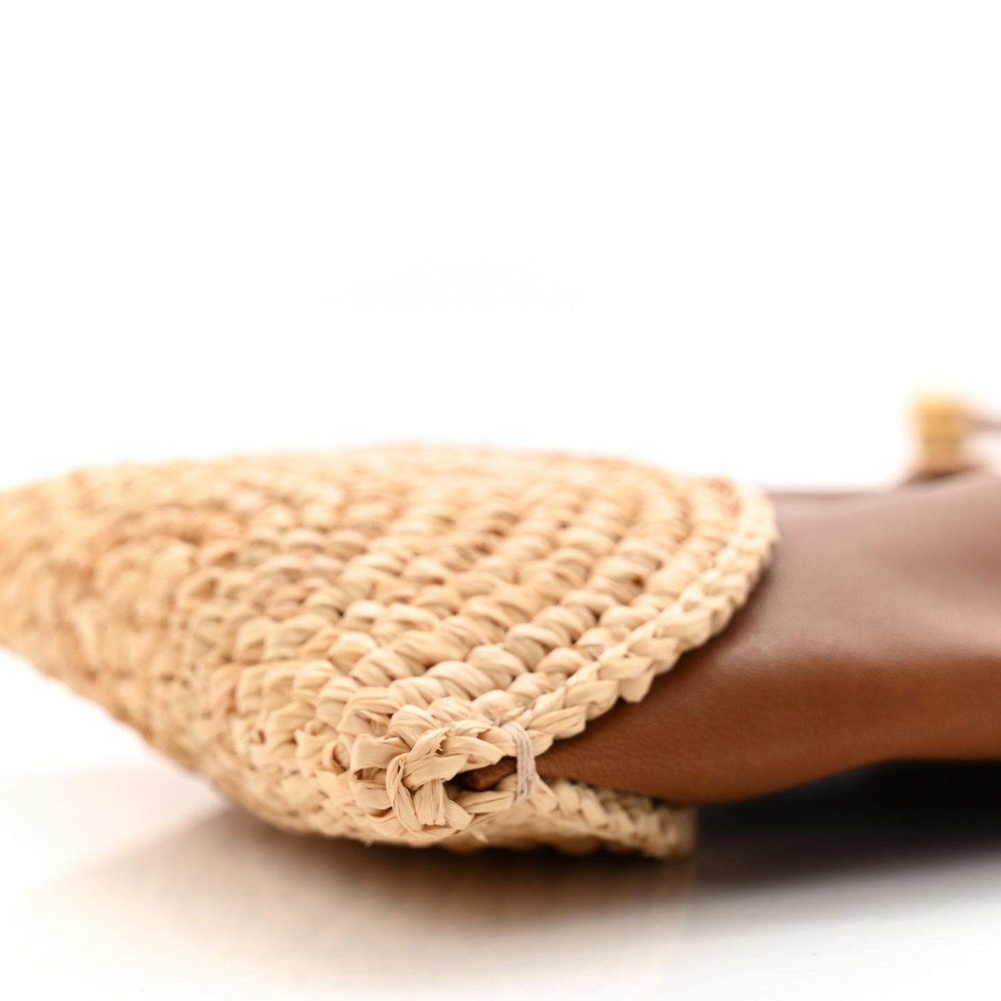 Raffia Cassandre Mini Pochon Crossbody Bag Brick Natural