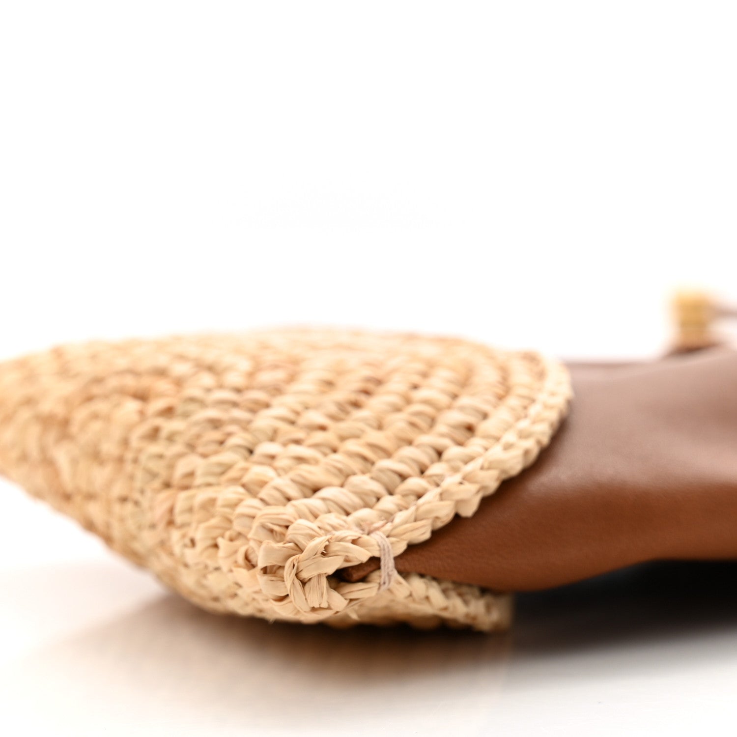 Saint Laurent Raffia Cassandre Mini Pochon Crossbody Bag Brick Natural 10 of 11