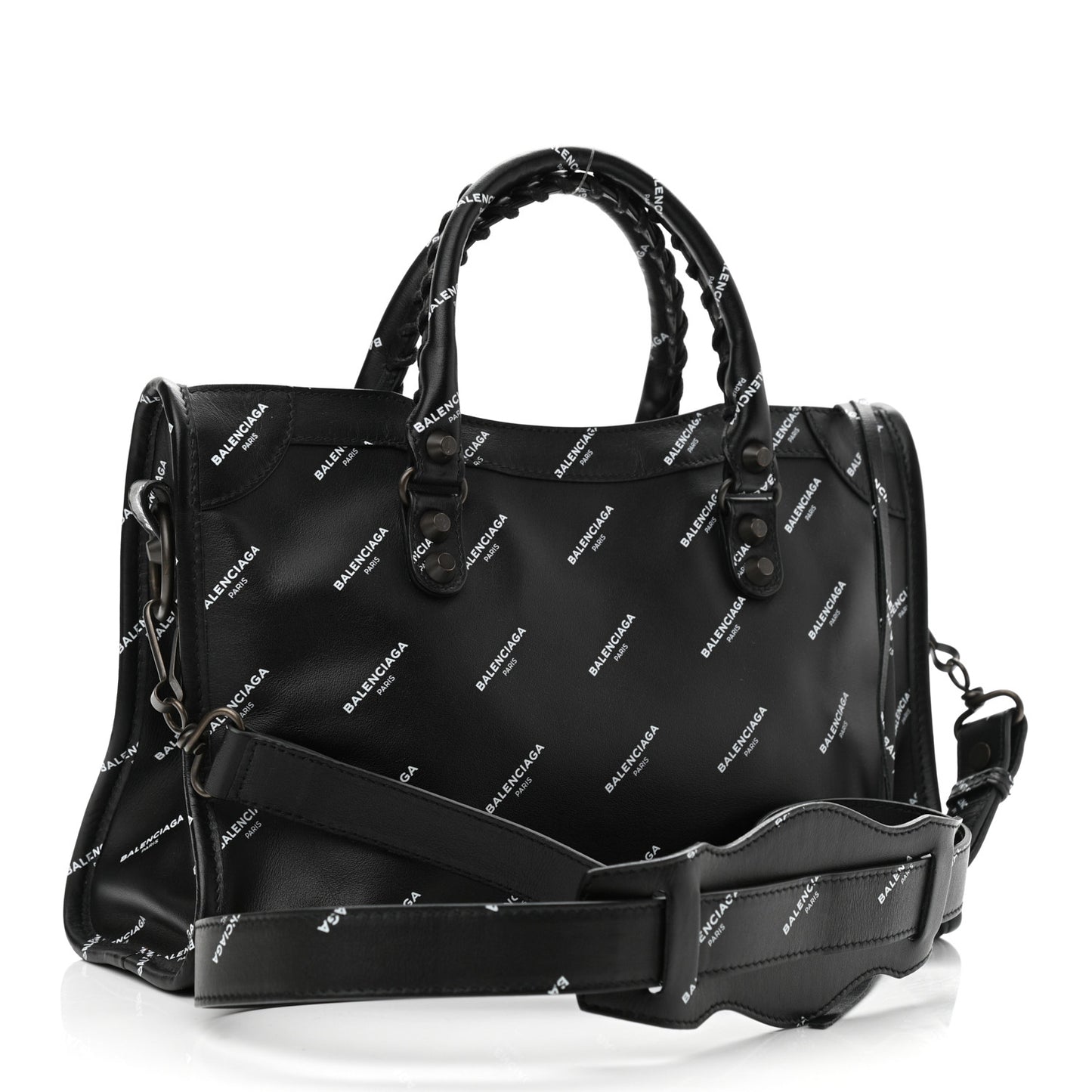 Veau Allover Logo Classic Hardware S City Black White