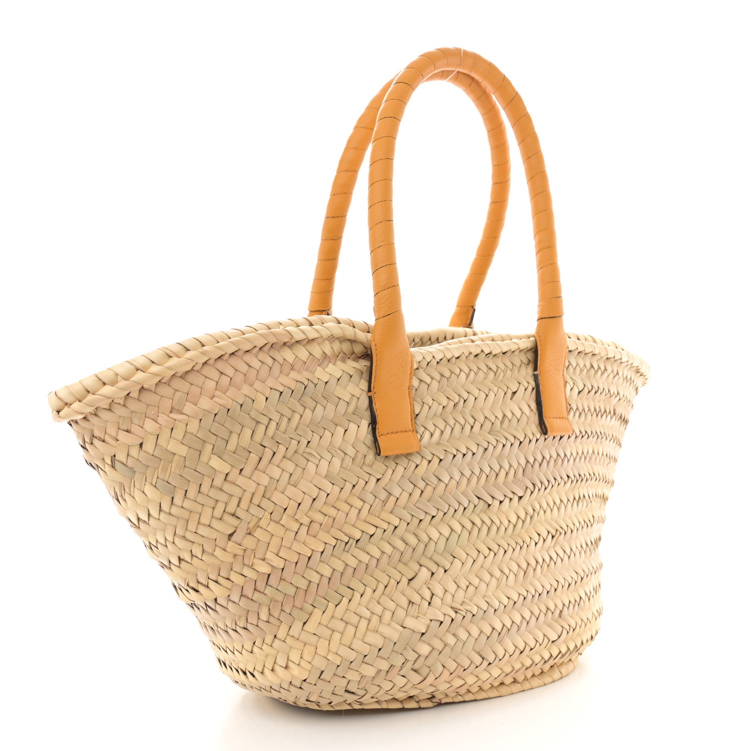 Chloe Raffia Small Grain Calfskin Medium Marcie Basket Yellow 3 of 13