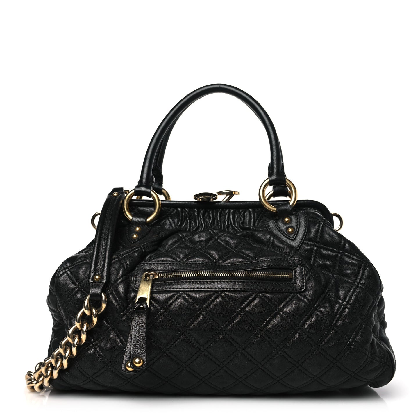 Calfskin Quilted Stam Black