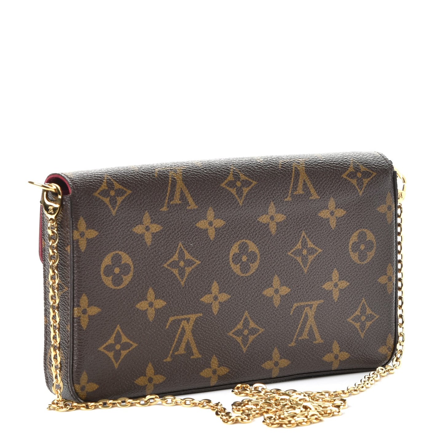 Monogram Pochette Felicie Chain Wallet Fuchsia