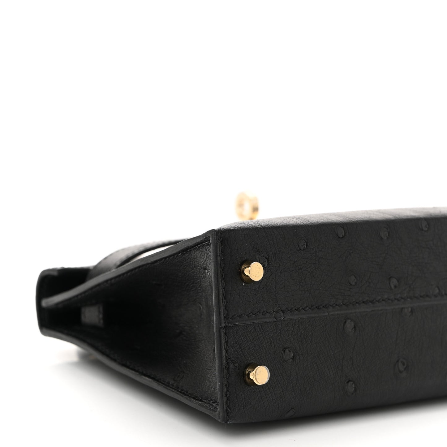 Ostrich Kelly Sellier Mini 20 Black