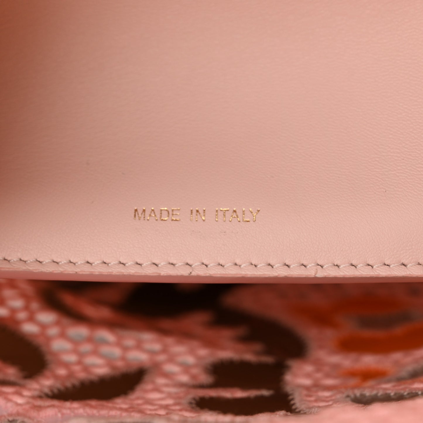 Calfskin Lace Medium Peekaboo I SEE U Satchel Pink Multicolor