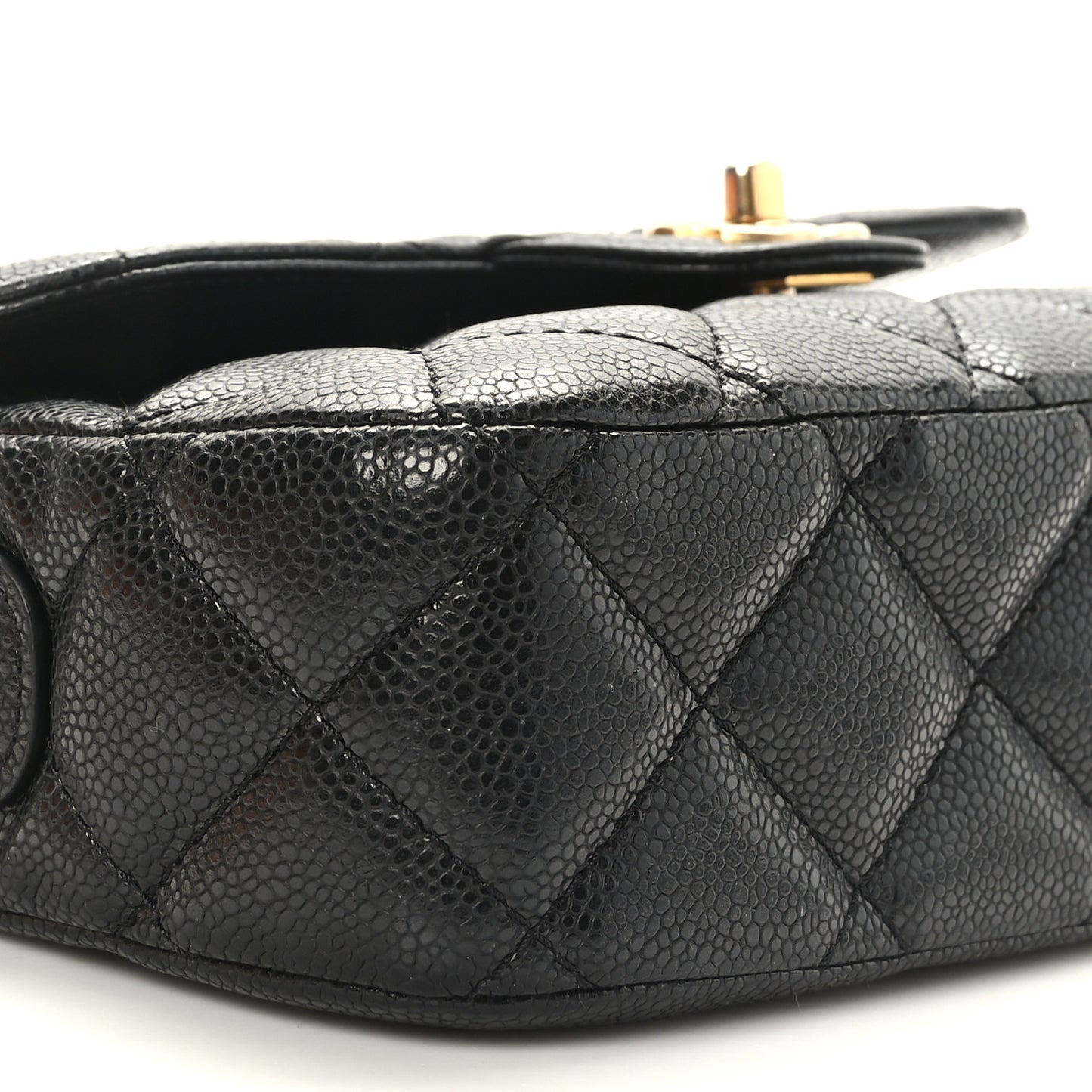 Caviar Quilted Small Chain Flap Black