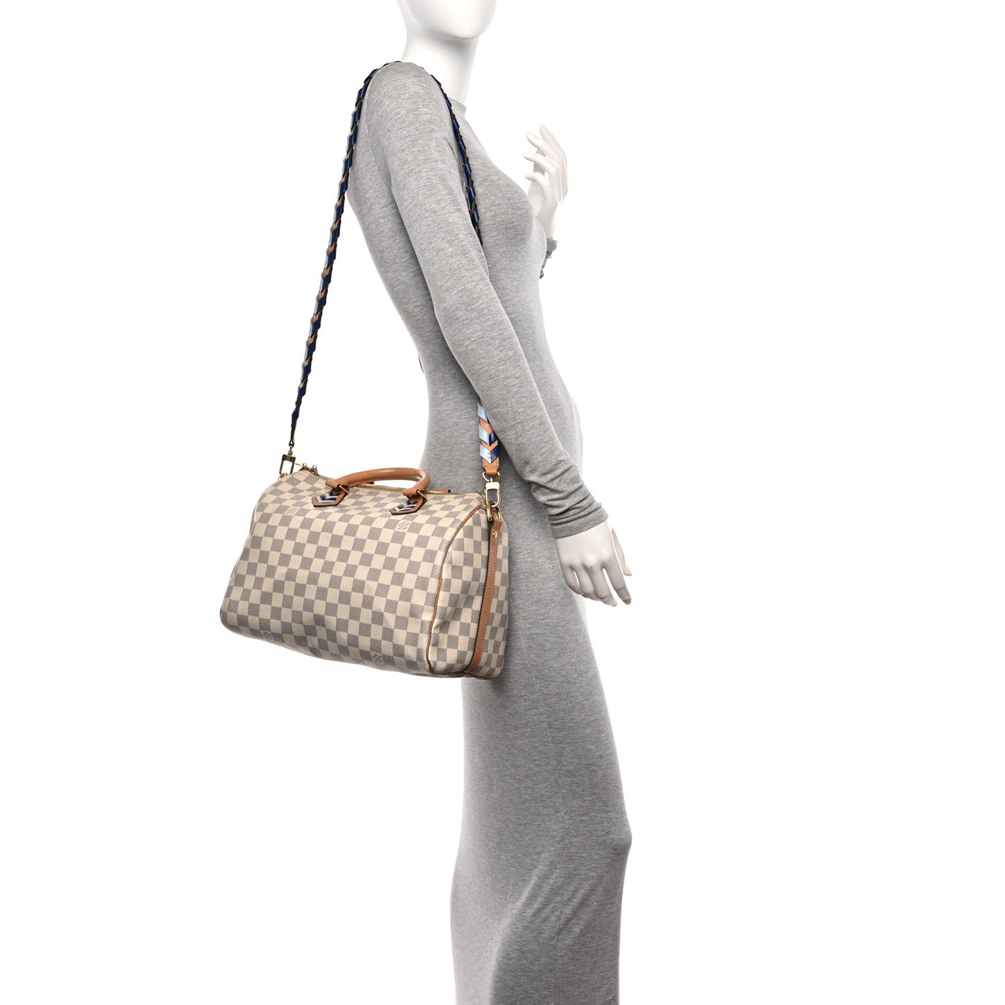 Damier Azur Braided Speedy Bandouliere 30 Blue