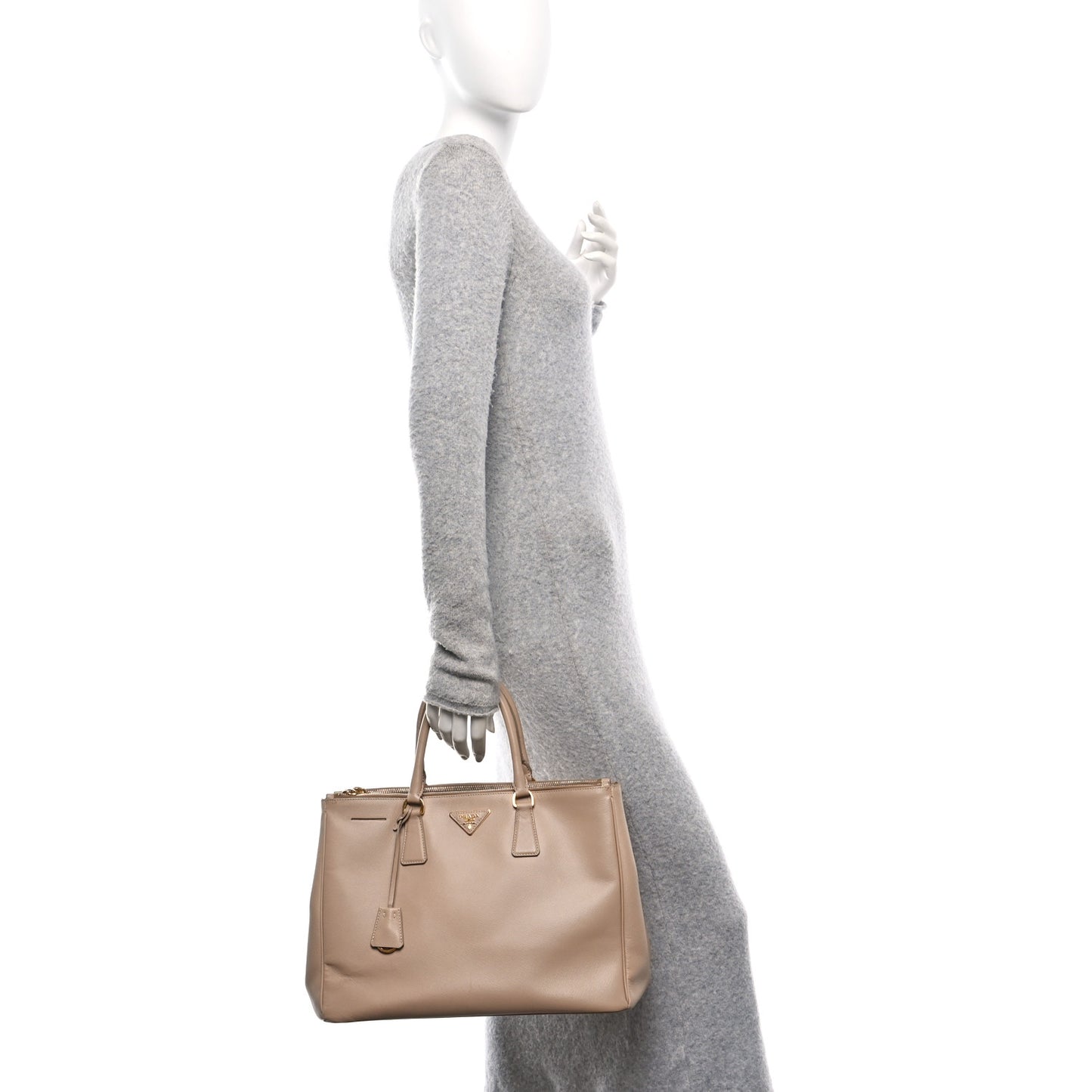 Saffiano Large Galleria Double Zip Tote Pomice